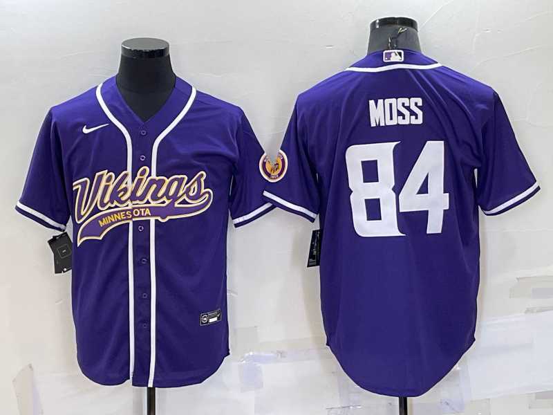 Men's Minnesota Vikings #84 Randy Moss Purple With Patch Cool Base Stitched Baseball Jersey,We sell and wholesale Men's Minnesota Vikings #84 Randy Moss Purple With Patch Cool Base Stitched Baseball Jersey on line form chian!